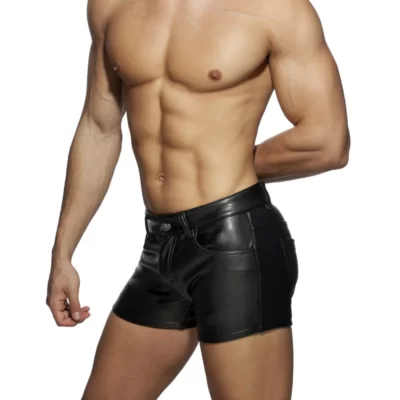 Ultimate Comfort Grainy Leather Black Shorts